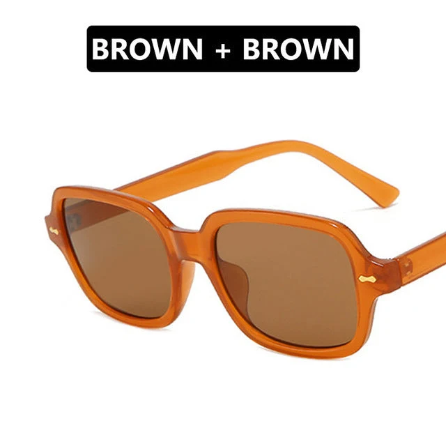 Dame kvadratisk solbrille med stilig og robust ramme Luvikno