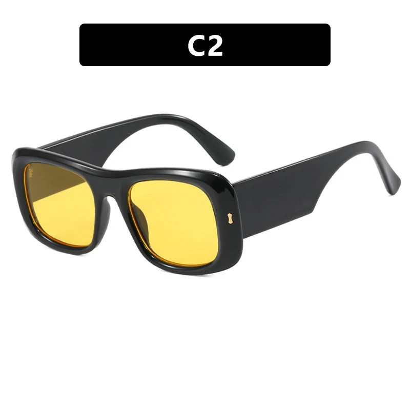 Damen kvadratisk solbrille med refleksjonsbeskyttende linser og moderne ramme konstruksjon Luvikno