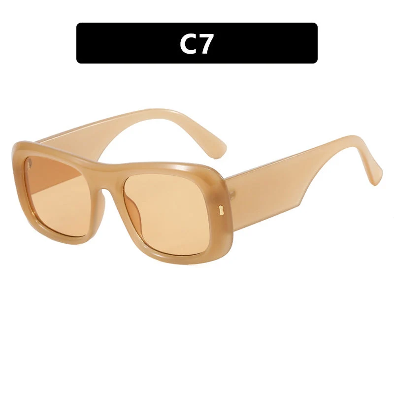 Damen kvadratisk solbrille med refleksjonsbeskyttende linser og moderne ramme konstruksjon Luvikno