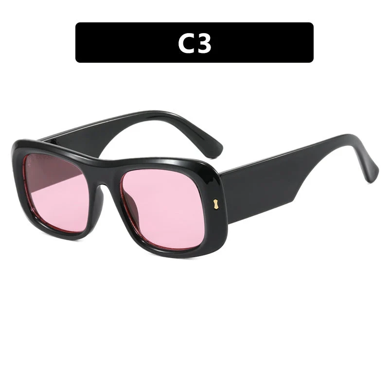 Damen kvadratisk solbrille med refleksjonsbeskyttende linser og moderne ramme konstruksjon Luvikno