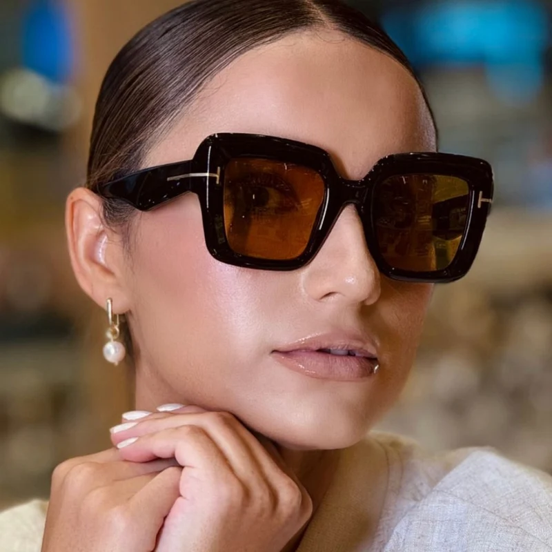 Dame firkantet solbrille med komfortabel plastramme og UV-beskyttelse Luvikno