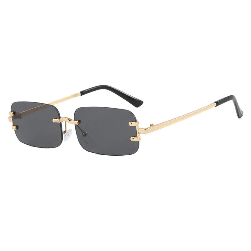 Dame kvadratisk solbrille med høykvalitets metallramme Luvikno