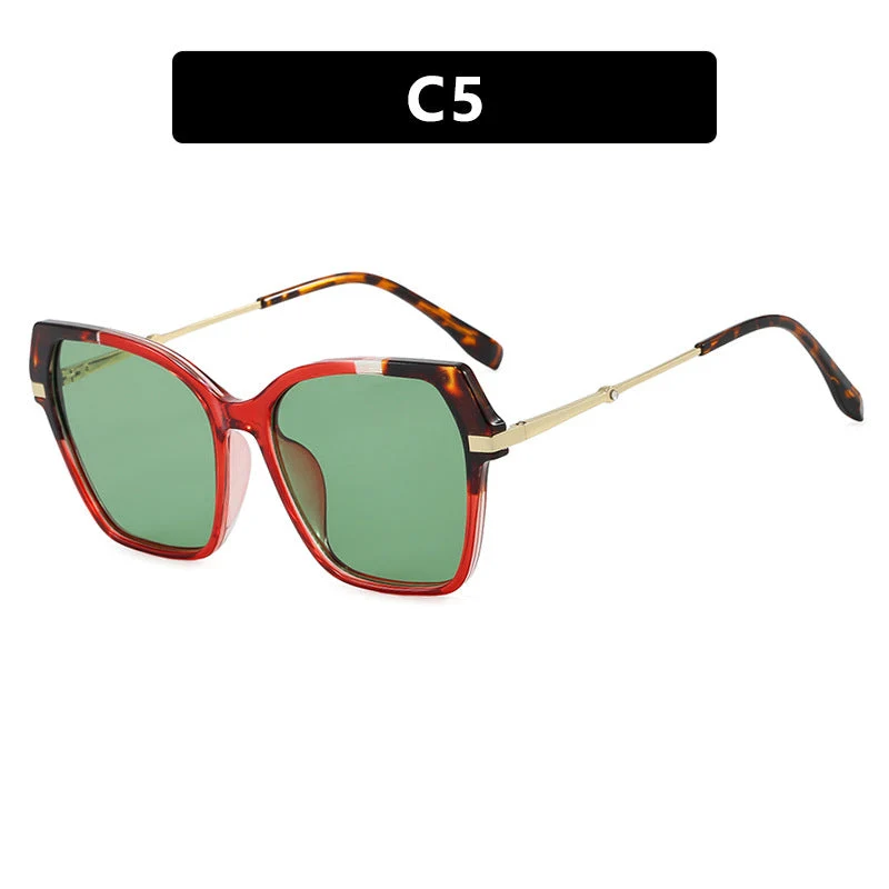 Dame kvadratisk solbrille med elegant metallramme og beskyttende UV-filter Luvikno