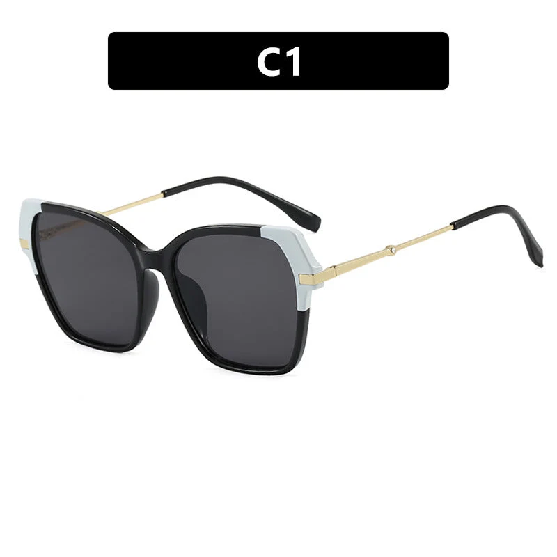 Dame kvadratisk solbrille med elegant metallramme og beskyttende UV-filter Luvikno