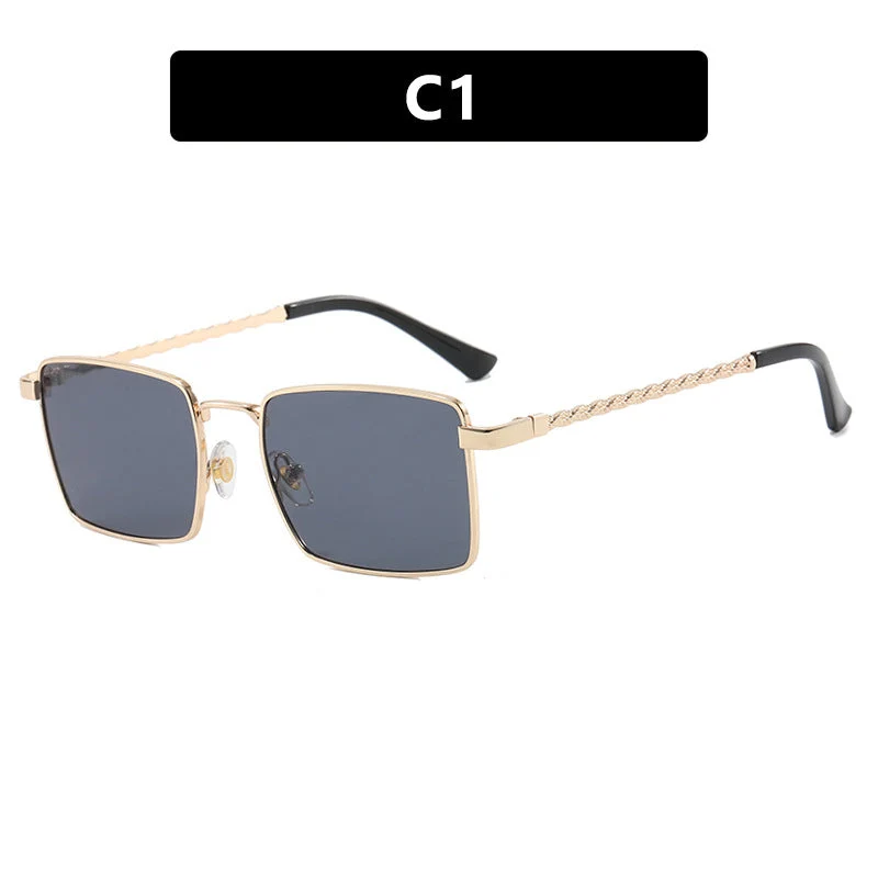 Dame kvadratisk solbrille med elegant metallramme Luvikno