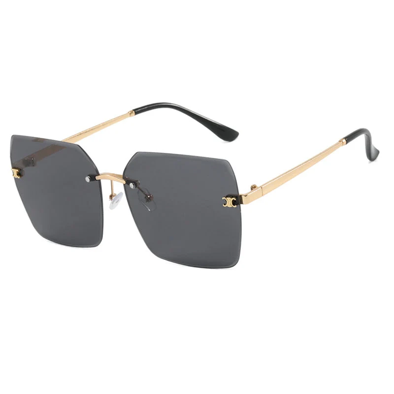 Dame firkantet solbrille i moderne design med filigran metallramme Luvikno