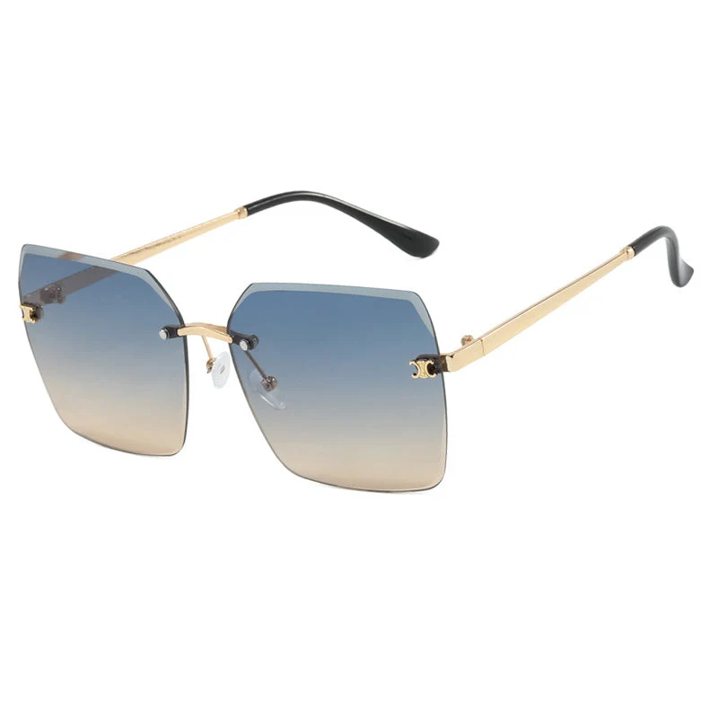 Dame firkantet solbrille i moderne design med filigran metallramme Luvikno