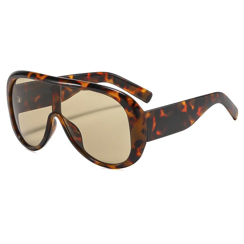 Dame oversized sports solbrille i retro-inspirert design Luvikno