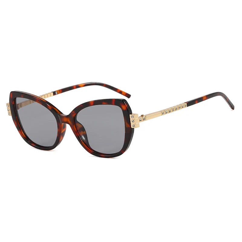 Dame oversized solbrille med beskyttende UV-filter og elegante aksenter Luvikno
