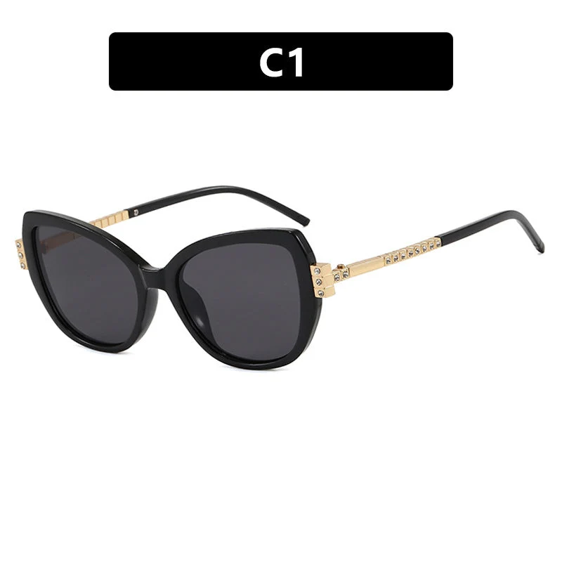 Dame oversized solbrille med beskyttende UV-filter og elegante aksenter Luvikno