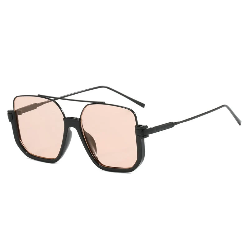 Damer oversized solbriller med trendy kvadratisk ramme og beskyttende UV-filter Luvikno