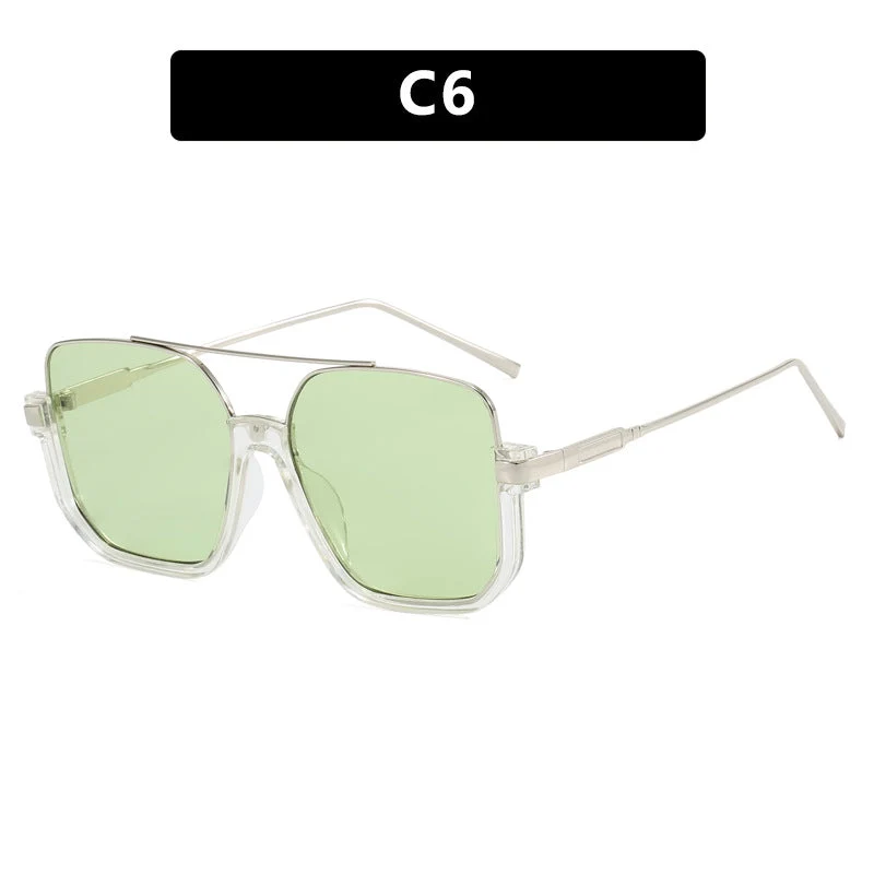 Damer oversized solbriller med trendy kvadratisk ramme og beskyttende UV-filter Luvikno