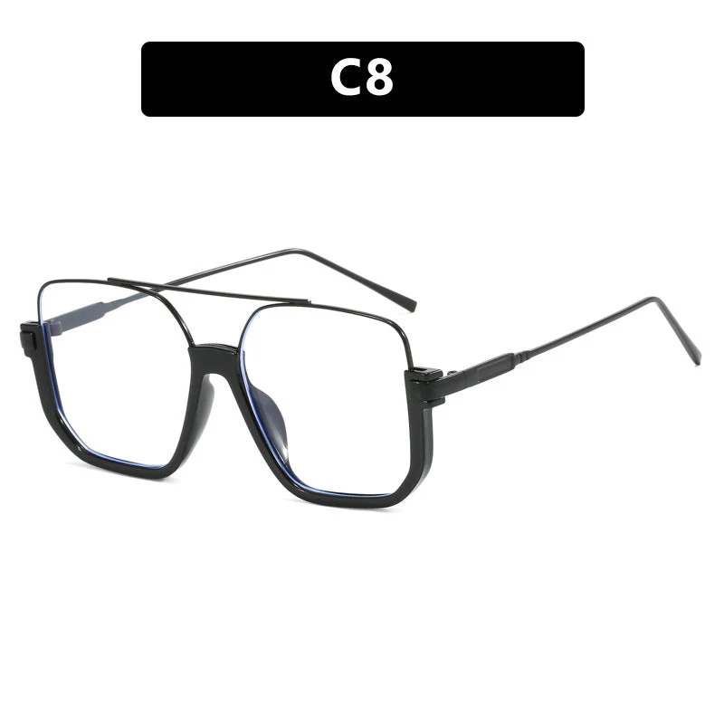 Damer oversized solbriller med trendy kvadratisk ramme og beskyttende UV-filter Luvikno