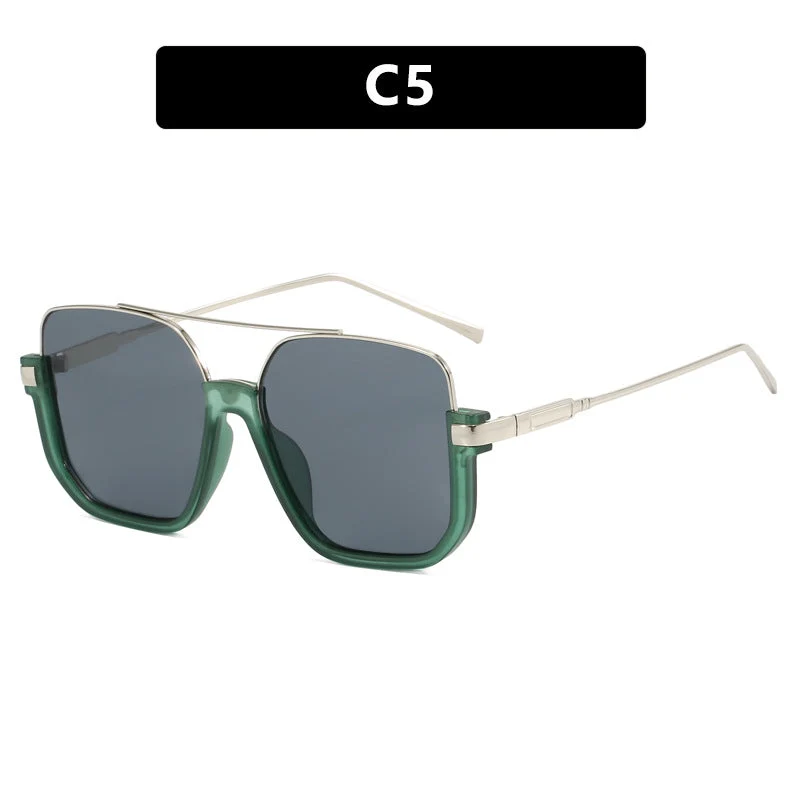 Damer oversized solbriller med trendy kvadratisk ramme og beskyttende UV-filter Luvikno