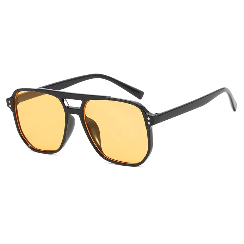 Dame oversized solbriller med geometrisk design og UV-beskyttelse Luvikno