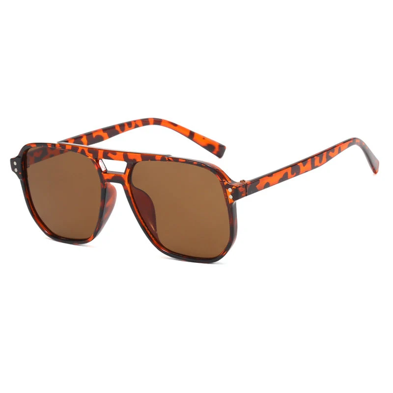 Dame oversized solbriller med geometrisk design og UV-beskyttelse Luvikno