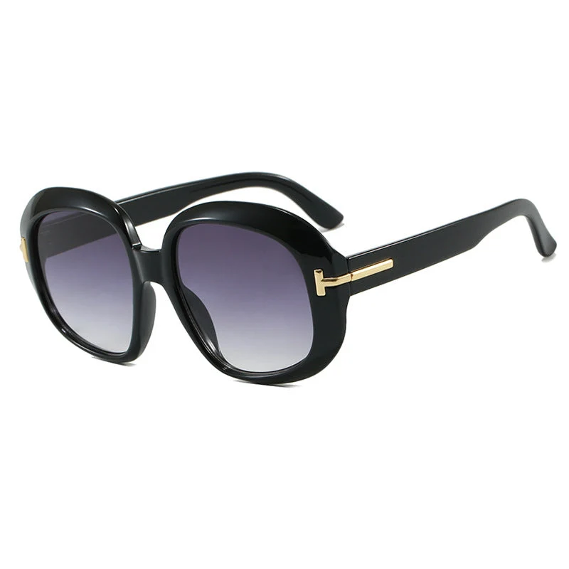 Dame oversized solbriller med elegant rammestruktur og UV-beskyttelse Luvikno