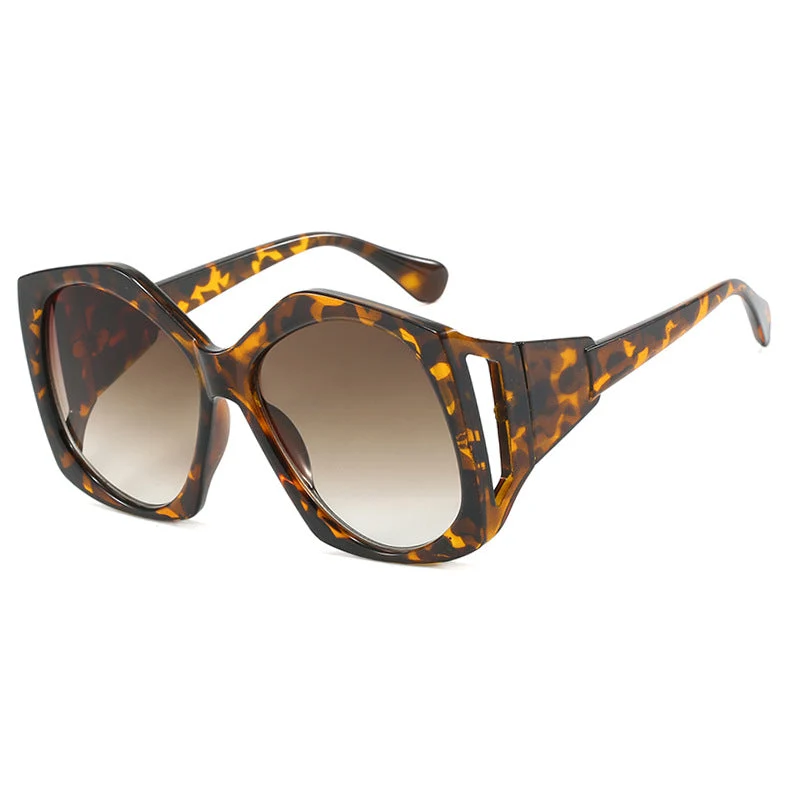 Dame oversized solbrille med futuristisk design Luvikno