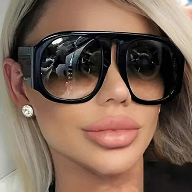 Damer oversized solbriller med bred ramme og høy UV-beskyttelse Luvikno