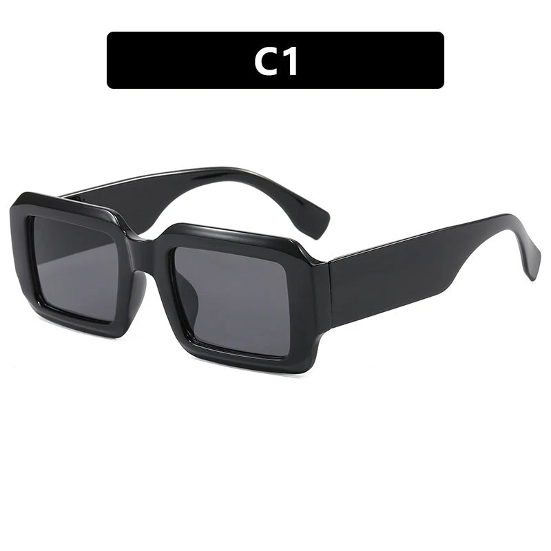 Dame oversized kvadratisk solbrille med moderne plastikkramme Luvikno