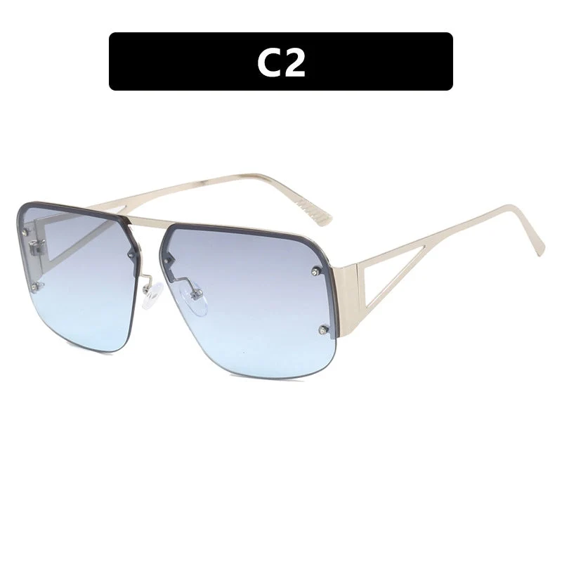Dame oversized geometrisk solbrille med glatte linjer og beskyttende UV-filter Luvikno