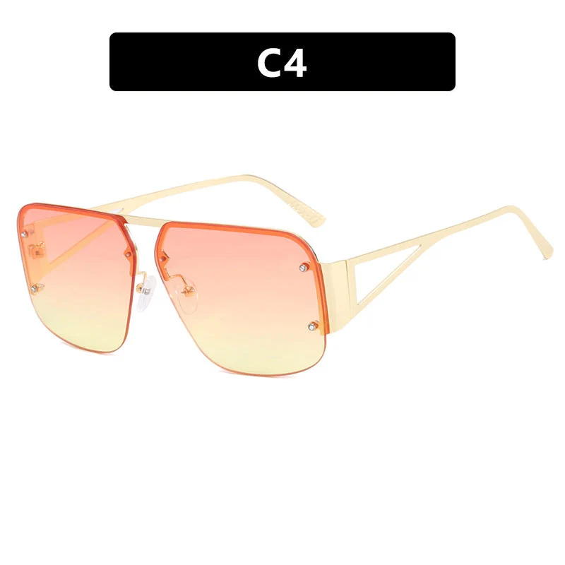 Dame oversized geometrisk solbrille med glatte linjer og beskyttende UV-filter Luvikno