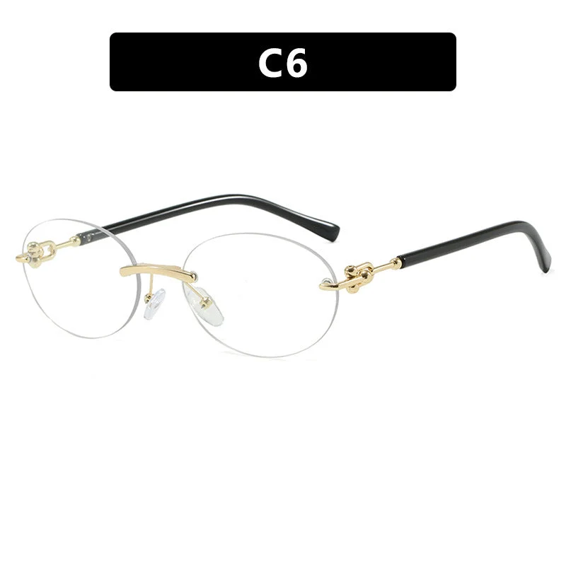Dame oval solbrille med luksuriøs metallramme og speilbelagte glass Luvikno
