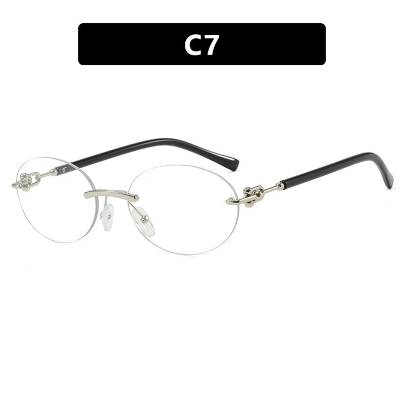 Dame oval solbrille med luksuriøs metallramme og speilbelagte glass Luvikno