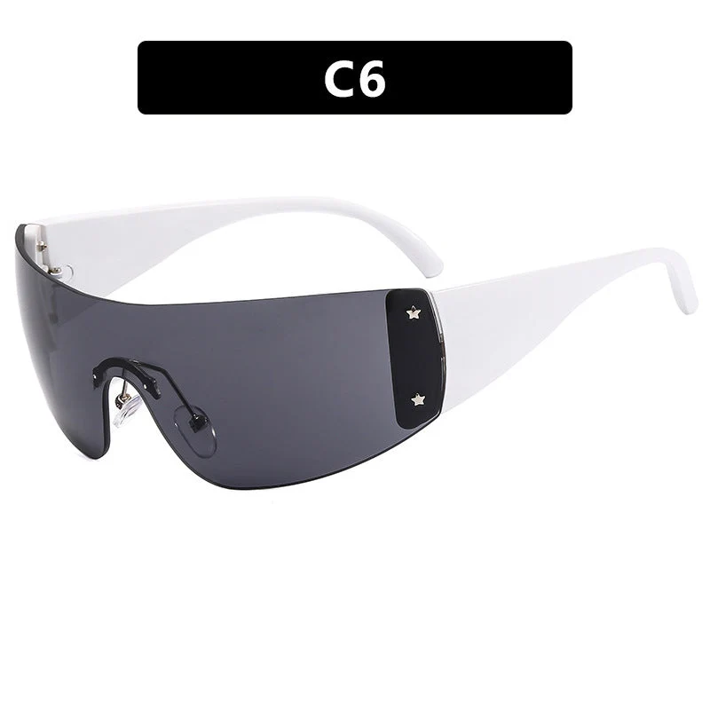 Dame trendy visir-lignende solbriller Luvikno