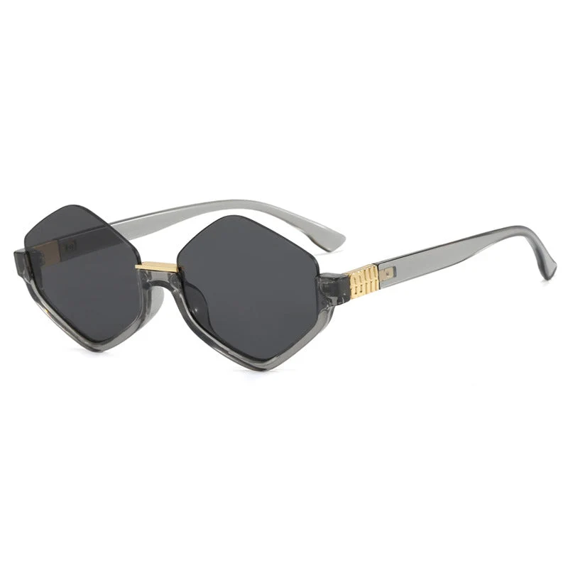 Dame moteriktig solbrille med trendy sekskantet ramme og beskyttende linser Luvikno