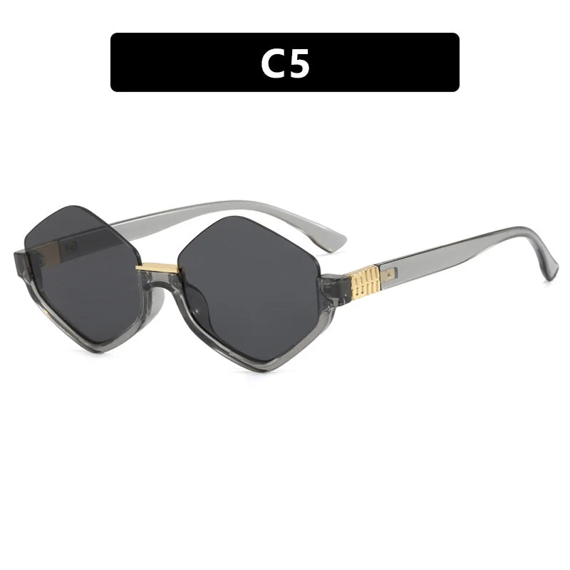 Dame moteriktig solbrille med trendy sekskantet ramme og beskyttende linser Luvikno