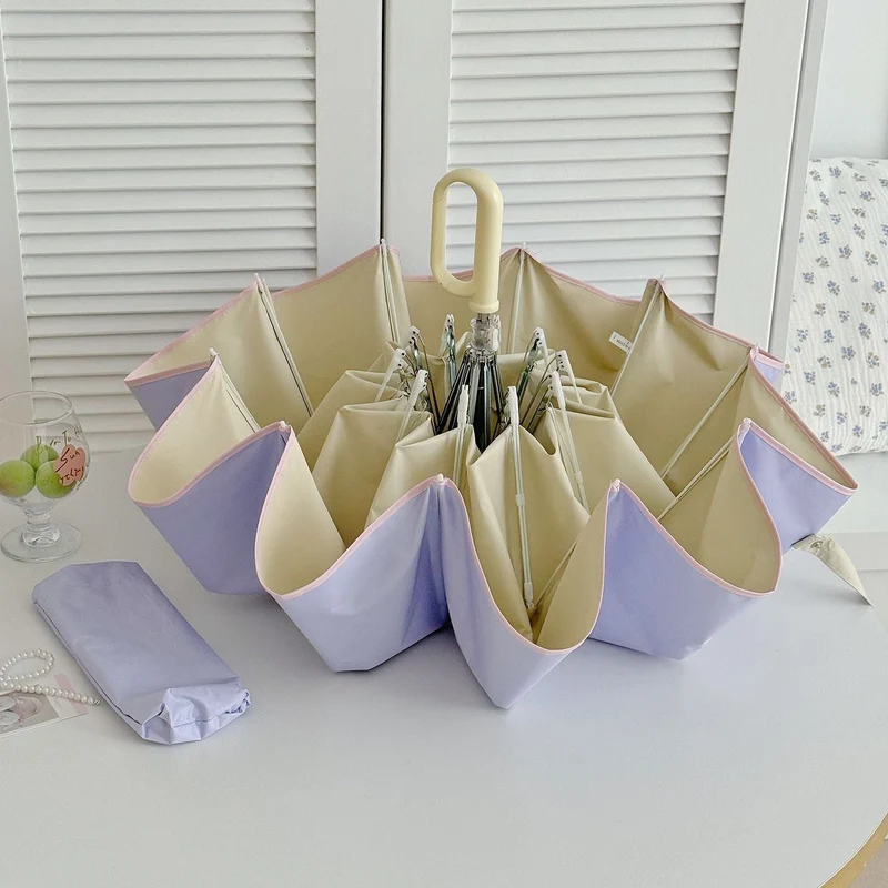 Damer Sammenleggbart paraply med innovativ blomsterform Luvikno