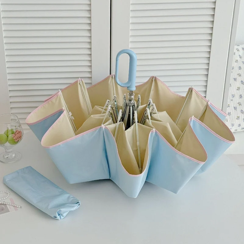Damer Sammenleggbart paraply med innovativ blomsterform Luvikno