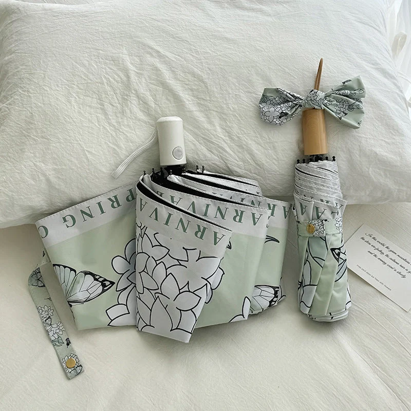 Dame Faltbar paraply med innovativt blomsterdesign Luvikno