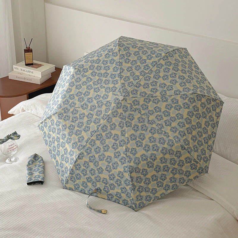 Dame Faltbar Regnparaply med elegant blomsterdesign Luvikno