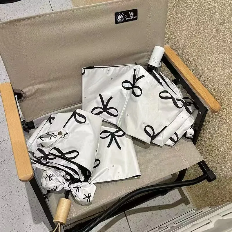 Dame Sammenleggbart Regnparaply med elegant Sløyfemotiv Luvikno