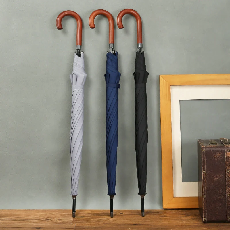 Damer Elegant Stokkparaply med ergonomisk grep Luvikno