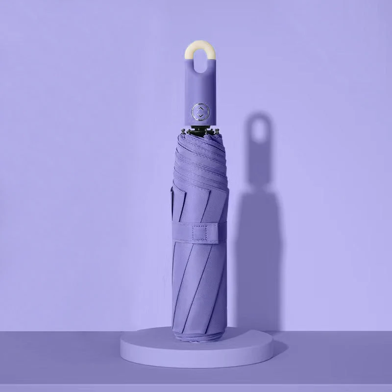 Dame elegant foldes regnparaply med ergonomisk håndtak og UV-beskyttelse Luvikno