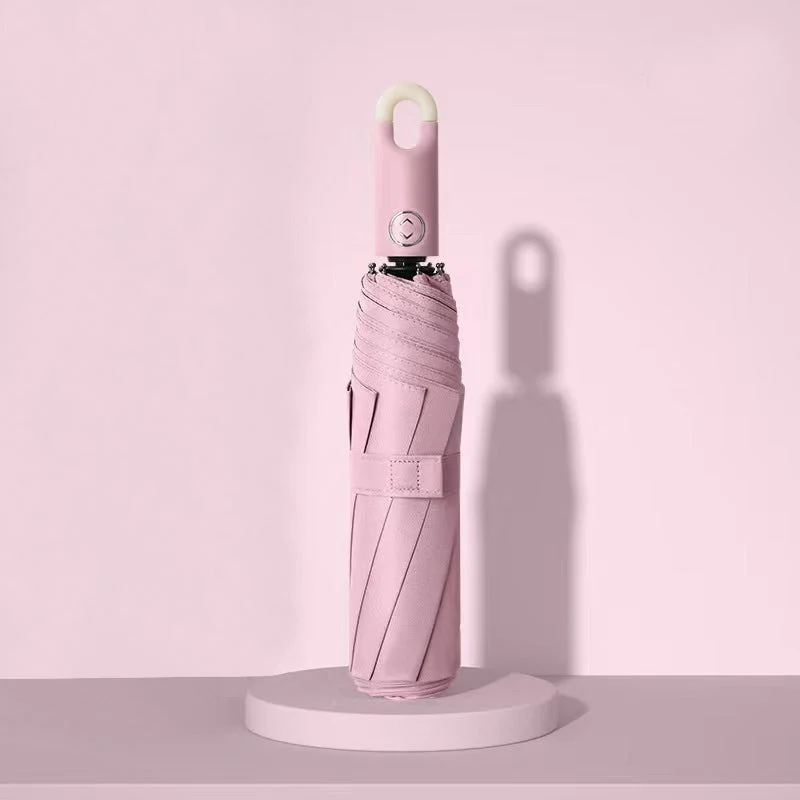 Dame elegant foldes regnparaply med ergonomisk håndtak og UV-beskyttelse Luvikno