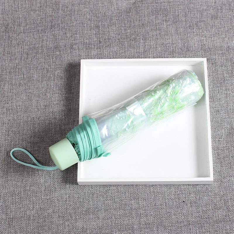 Damer elegant og bærbar paraply med blomsterdesign Luvikno