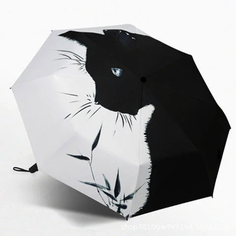 Dame Automatisk Paraply med Kattedesign Luvikno