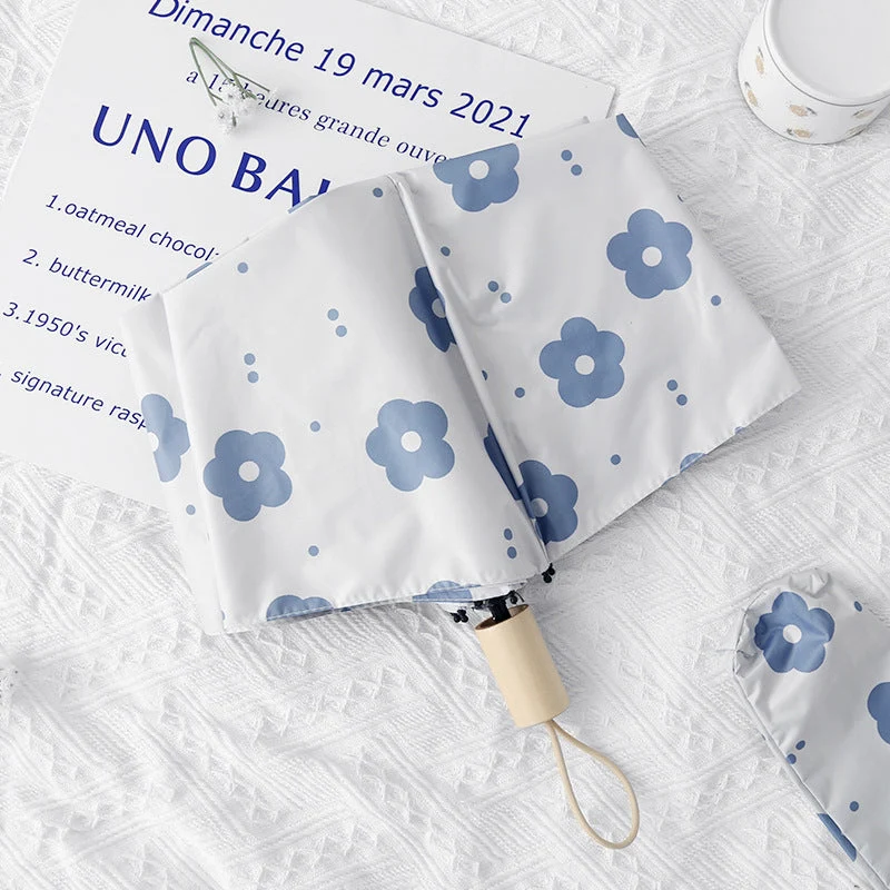 Damer Faltregn paraply med fantastisk blomstedesign Luvikno