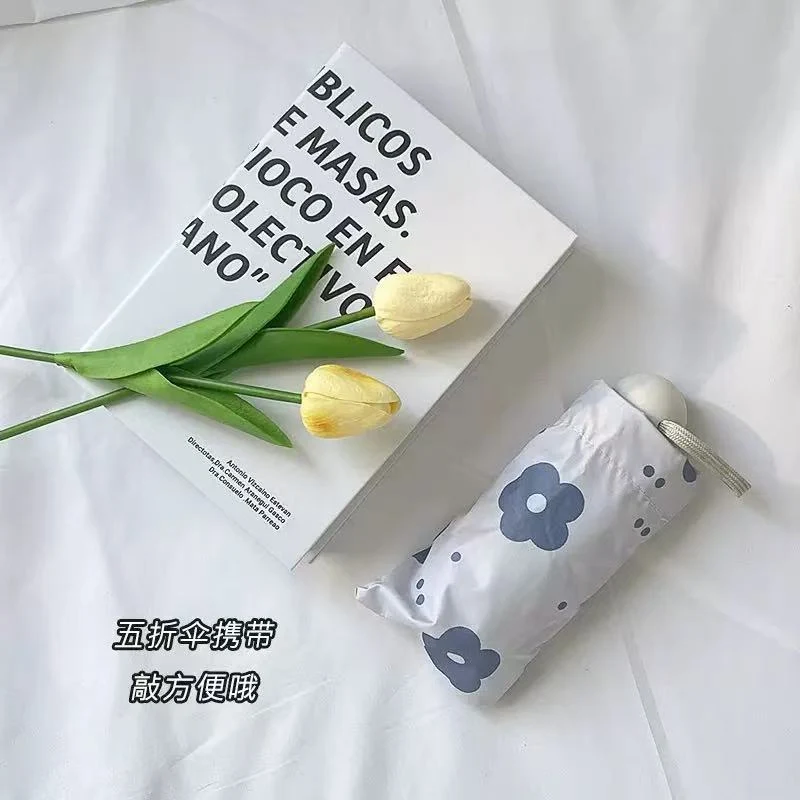 Damer Faltregn paraply med fantastisk blomstedesign Luvikno
