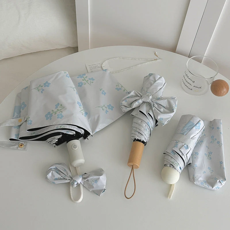Damer Faltende Paraply med stilfullt blomsterdesign Luvikno