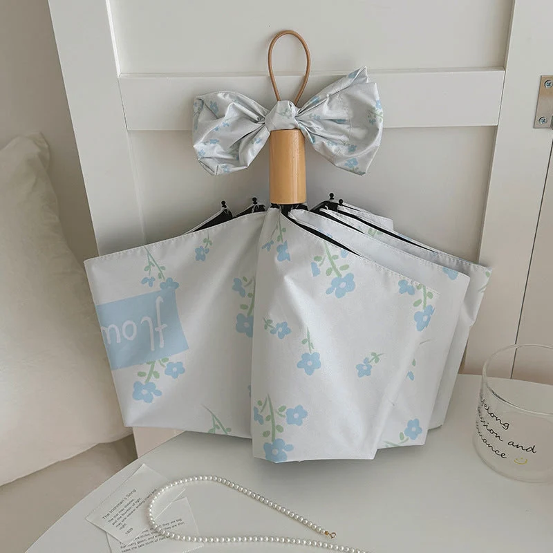 Damer Faltende Paraply med stilfullt blomsterdesign Luvikno