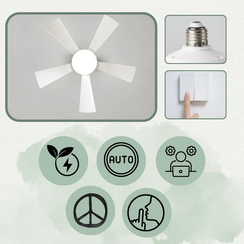 E27 Socket Fan Light | Luvikno