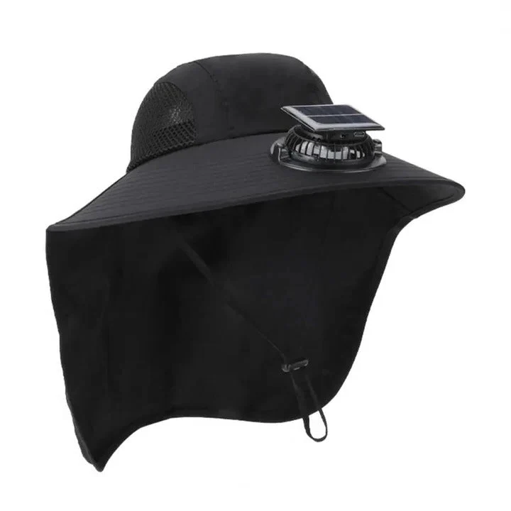 Solar Fan Hat med Bred Skjerm UV Beskyttelse | Luvikno