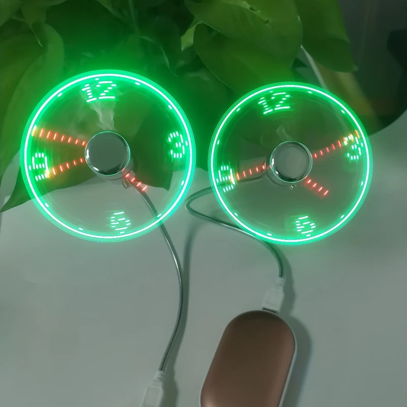 USB skrivebordsvifte med LED klokkevisning | Luvikno
