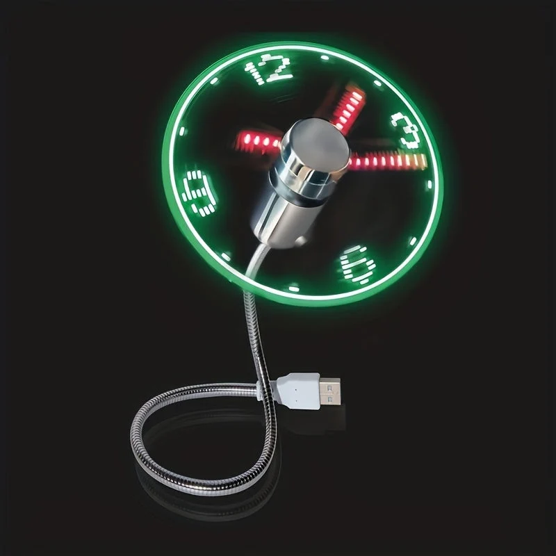 USB skrivebordsvifte med LED klokkevisning | Luvikno