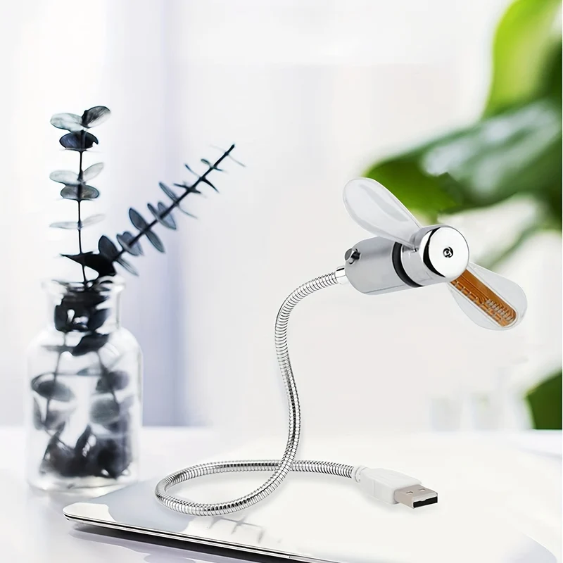 USB skrivebordsvifte med LED klokkevisning | Luvikno